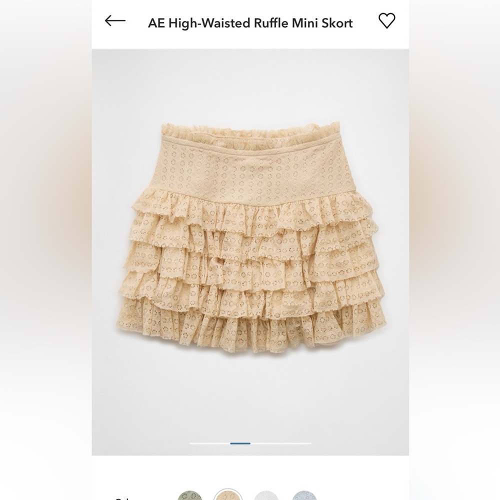 American Eagle Outfitters Cream Bubble Mini Skirt
